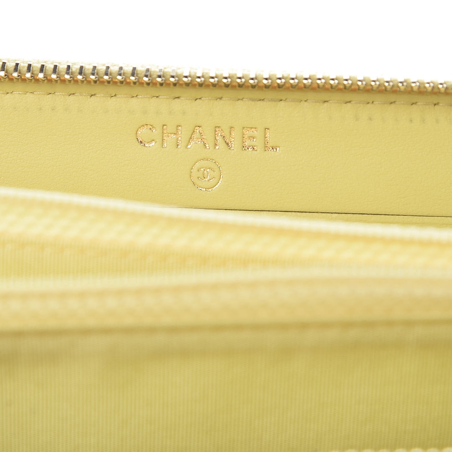 Caviar Quilted Medium Filigree Zip Around Wallet Yellow