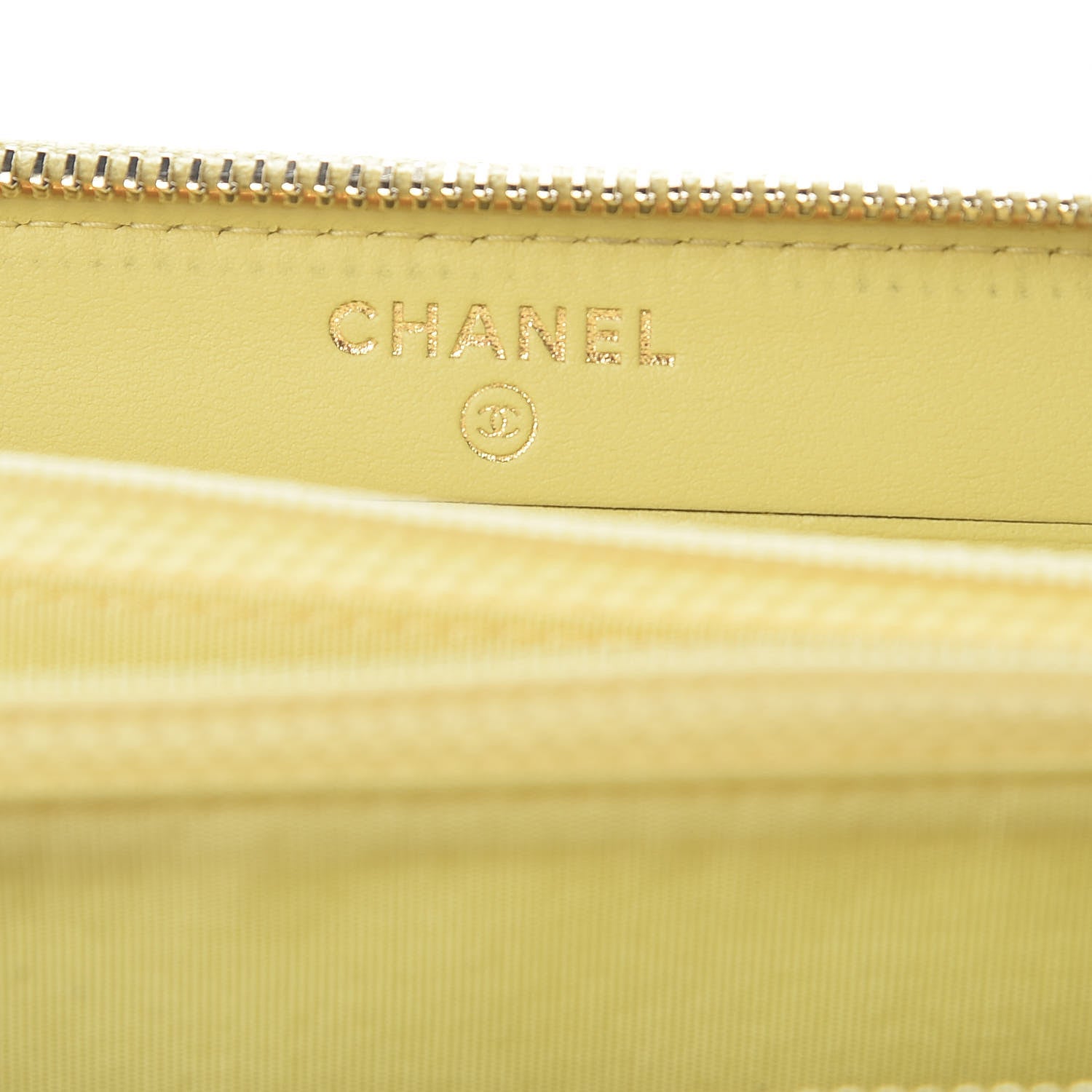 Chanel Caviar Quilted Medium Filigree Zip Around Wallet Yellow 6 of 10