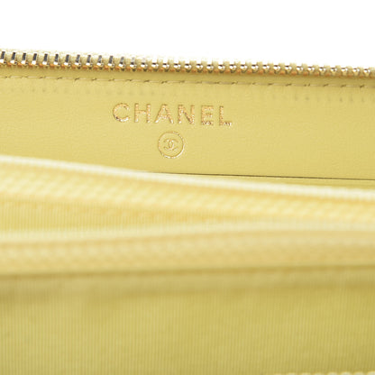 Chanel Caviar Quilted Medium Filigree Zip Around Wallet Yellow 6 of 10