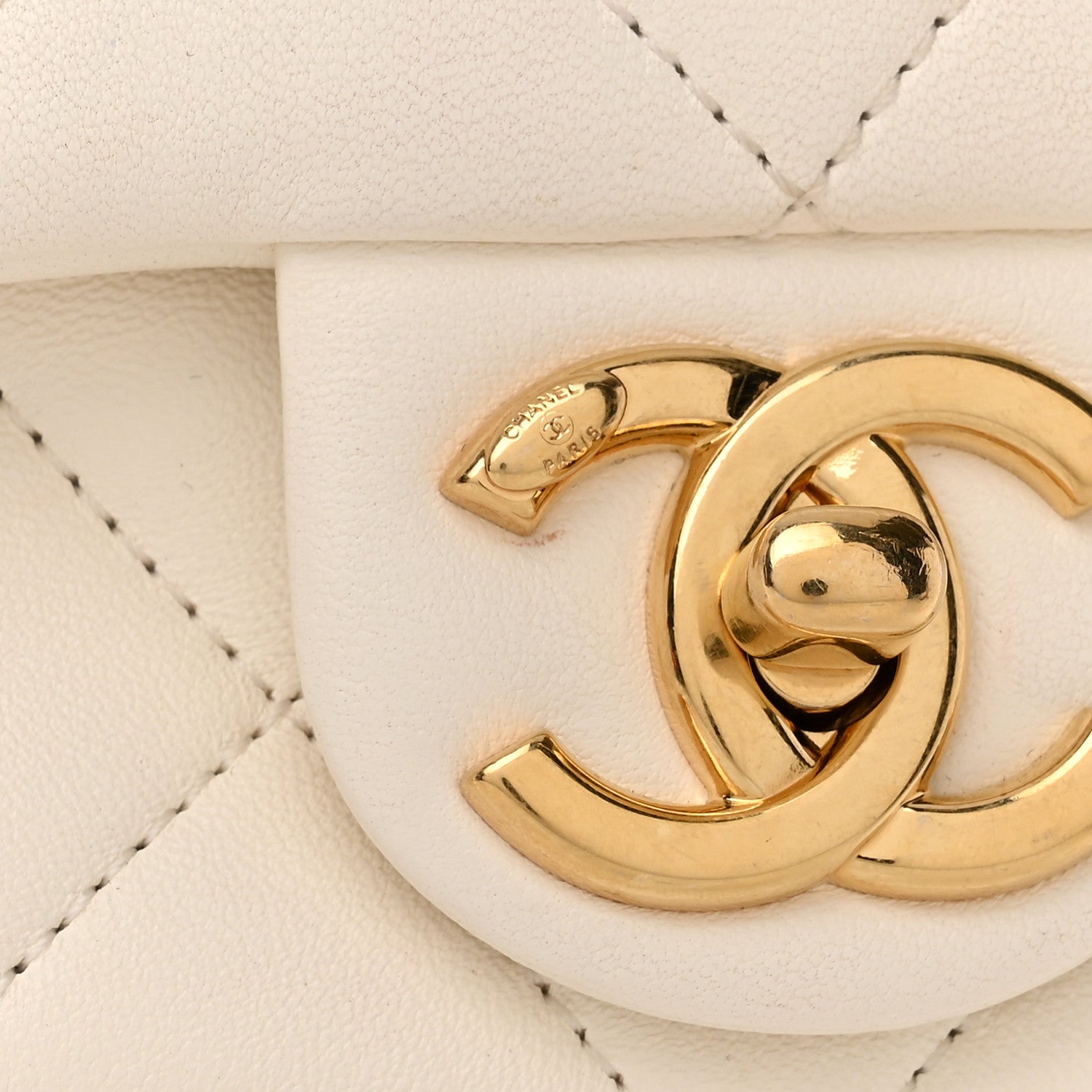 Chanel Lambskin Quilted Logo Mini Flap With Handle White 18 of 20