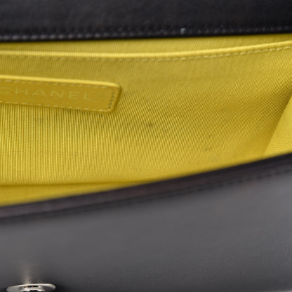 Chanel Lambskin Tweed Woven Medium Chevron Boy Flap Black 14 of 15