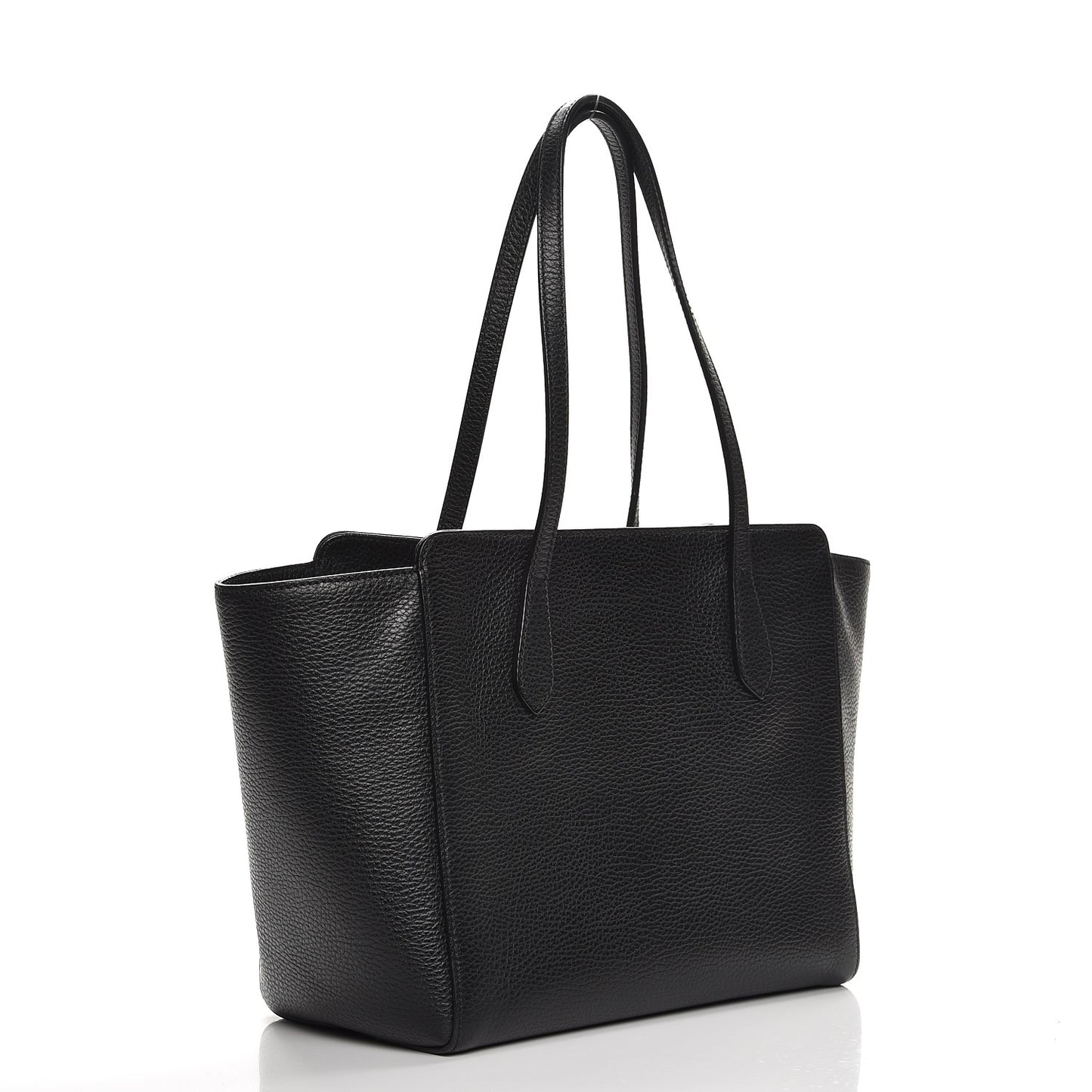 Pebbled Calfskin Small Swing Tote Black