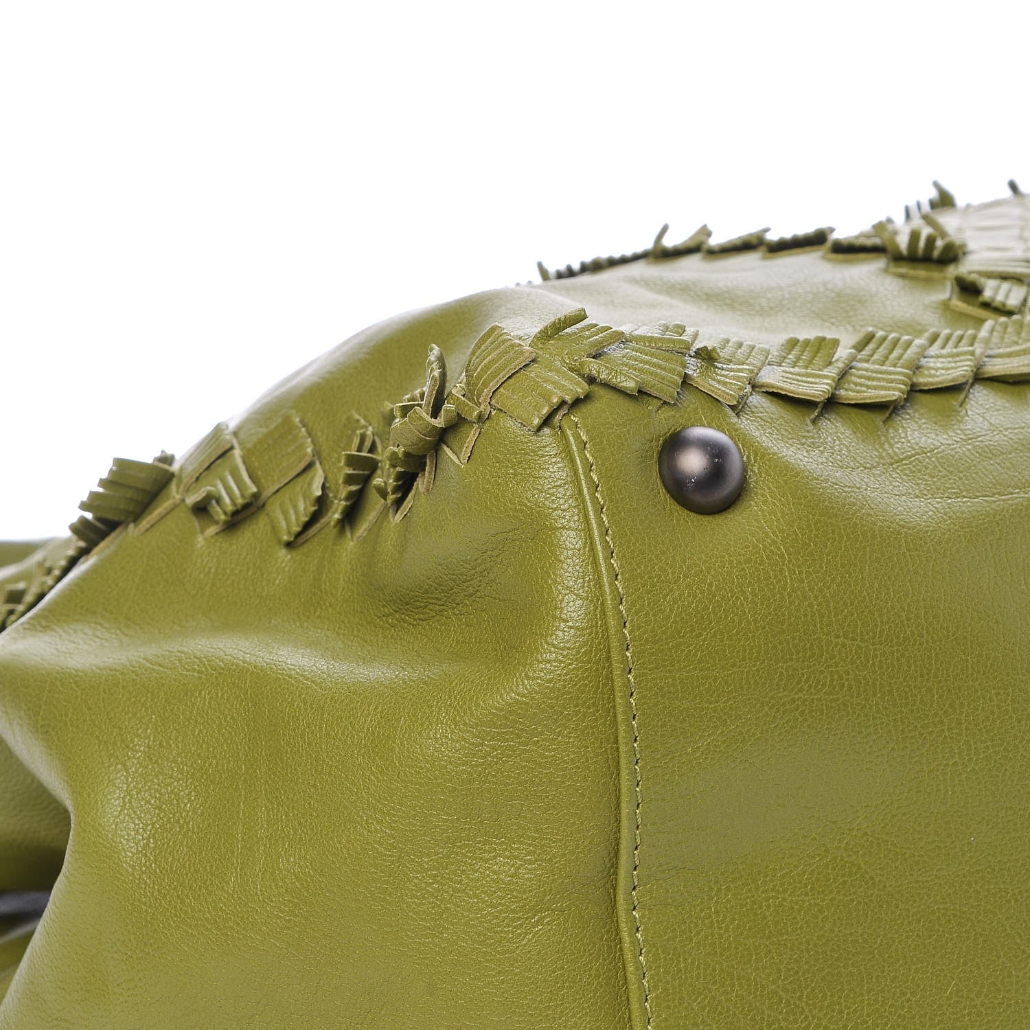 Bottega Veneta Nappa Fringe Intrecciato Tote Green 9 of 12