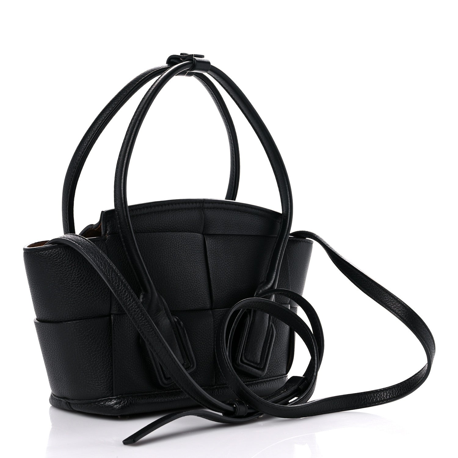 Bottega Veneta Grained Calfskin Mini Maxi Intrecciato Arco 33 Black 3 of 9