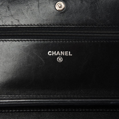 Chanel Lambskin Quilted Boy Wallet On Chain WOC Black 10 of 14