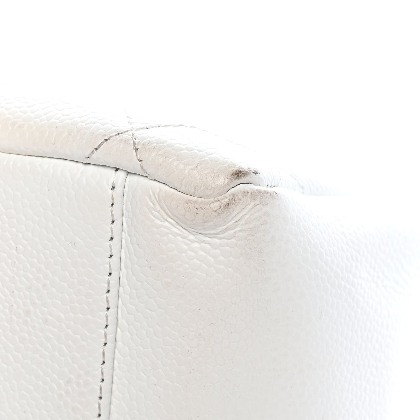 Caviar Quilted Grand Shopping Tote GST White
