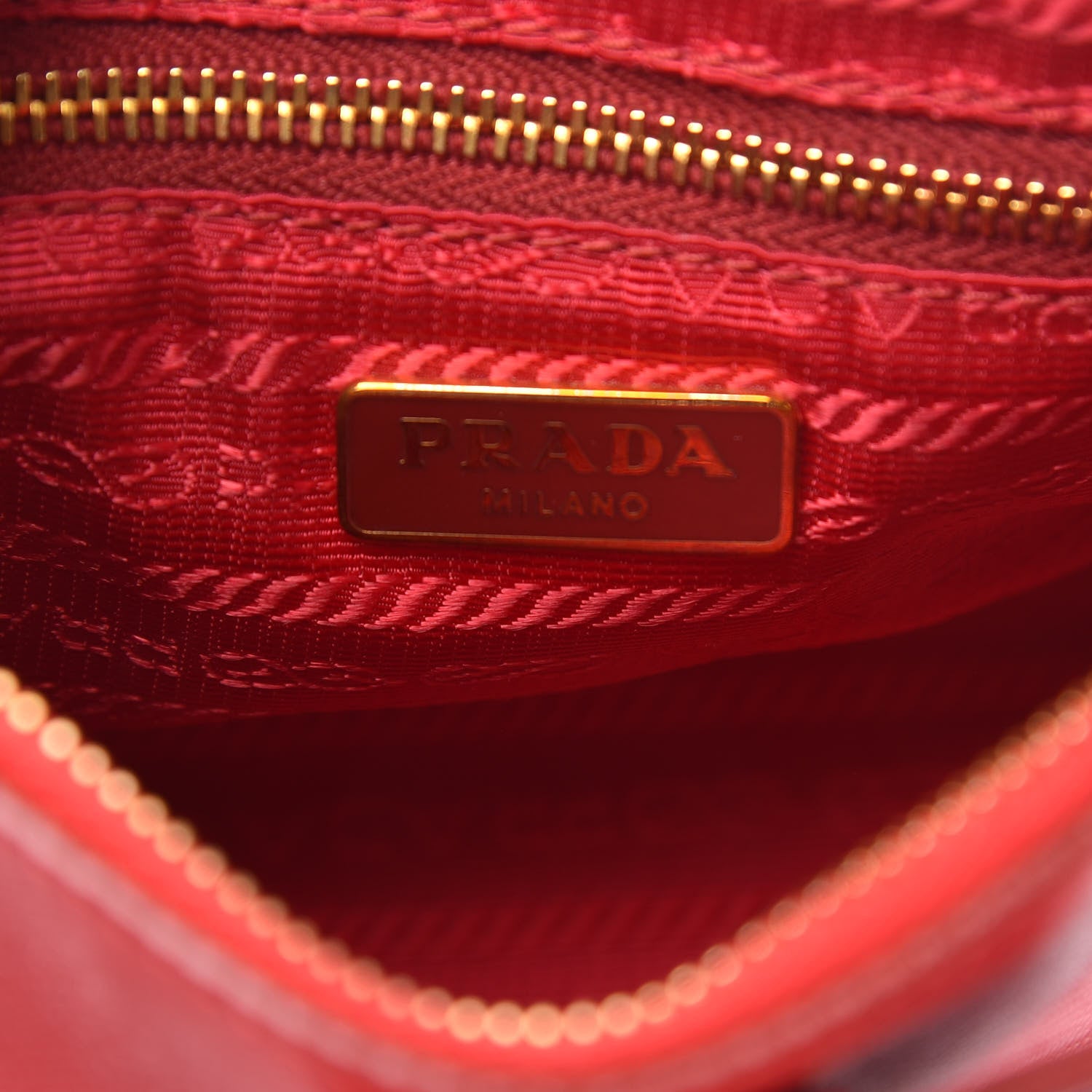 Prada Saffiano Vernice Bow Cosmetic Pouch Rosso 6 of 9
