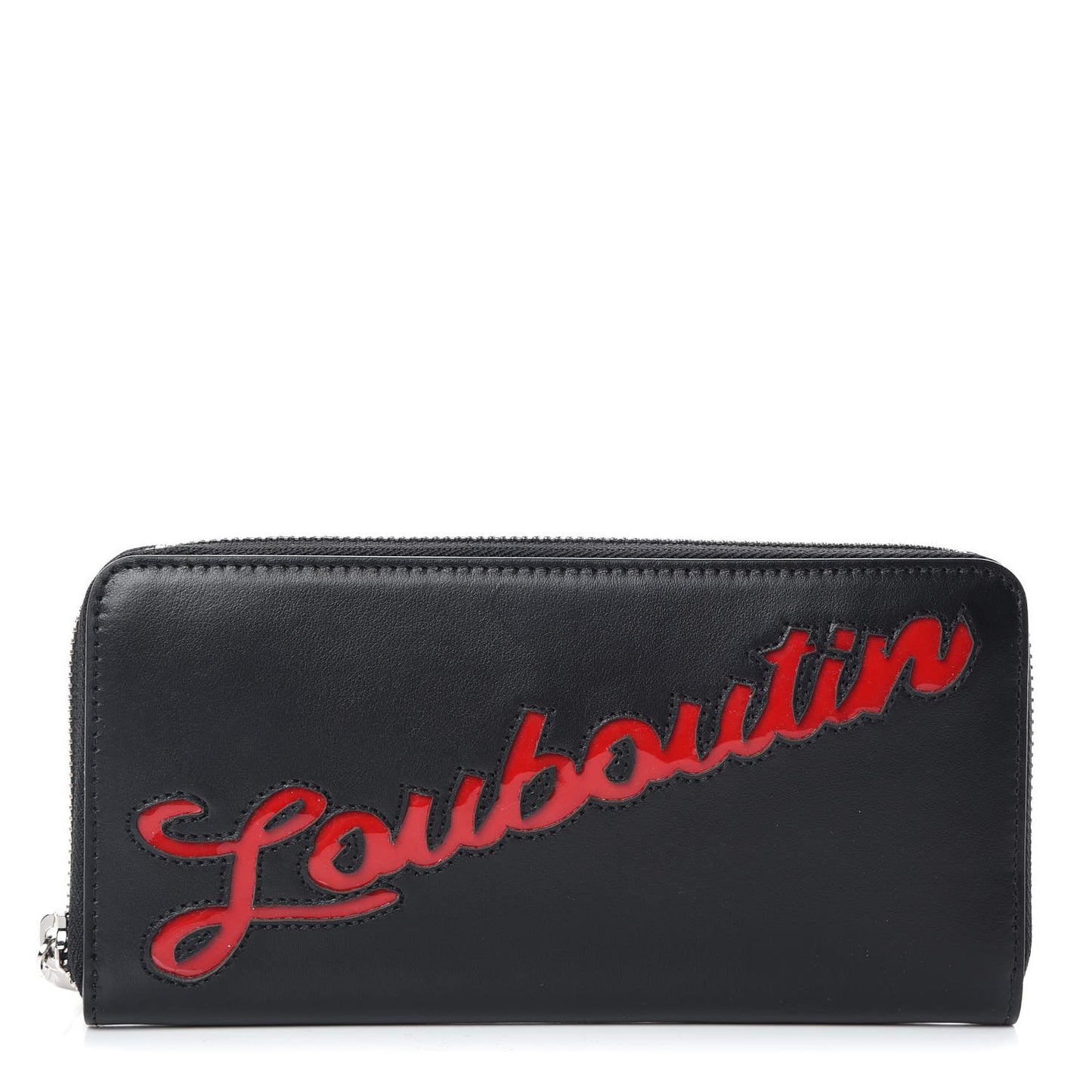 Calfskin Panettone Logo Zip Around Wallet Black