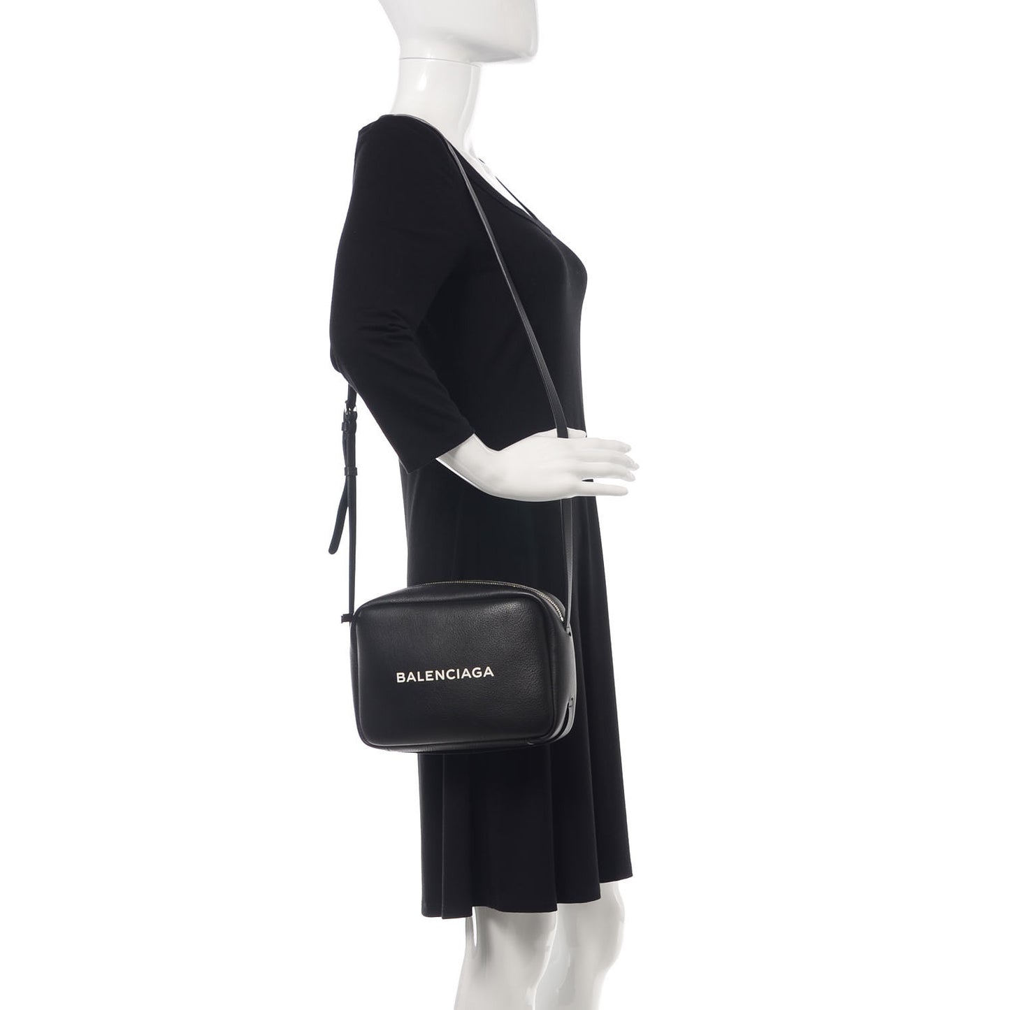 Calfskin Logo S Everyday Camera Bag Black