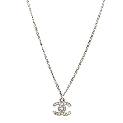 Chanel Crystal Timeless CC Necklace Silver 1 of 5