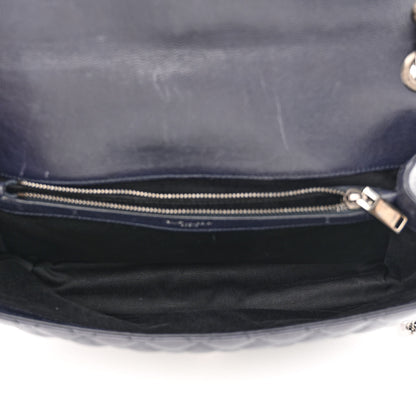 Saint Laurent SAINT LAURENT Calfskin Mixed Matelasse Triquilt Large Monogram Envelope Satchel Deep Marine 5 of 19