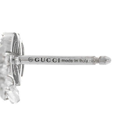 Gucci 18K White Gold Diamond Double G Flower Drop Earrings 4 of 6
