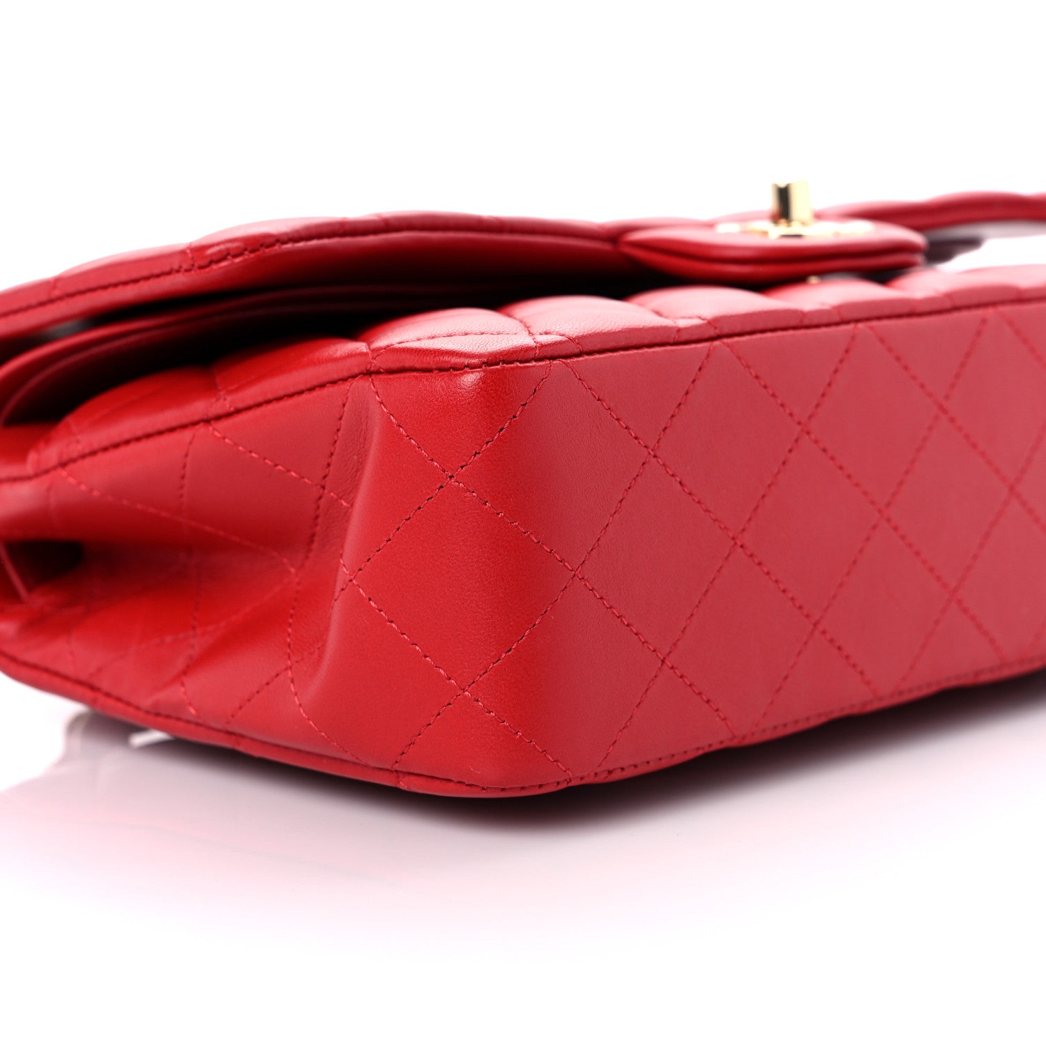 Chanel Lambskin Quilted Medium Double Flap Red 8 of 10