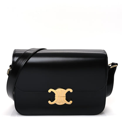 Celine Shiny Calfskin Medium Triomphe Black 1 of 10