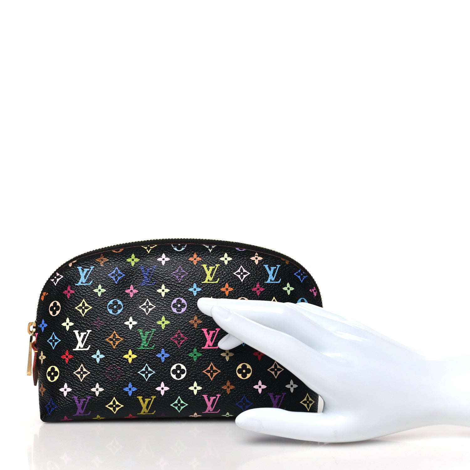 Louis Vuitton Monogram Multicolor Cosmetic Pouch Black Grenade 2 of 8