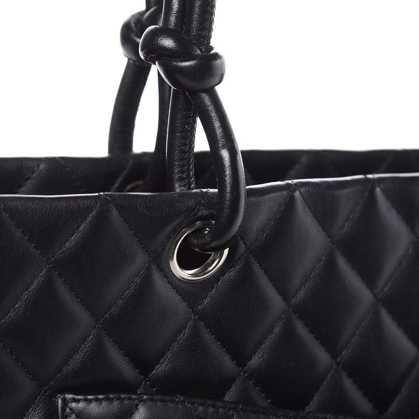 Calfskin Quilted Large Cambon Tote Black