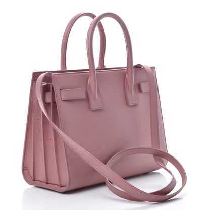 Saint Laurent Grained Calfskin Baby Sac De Jour Dark Rose 3 of 20