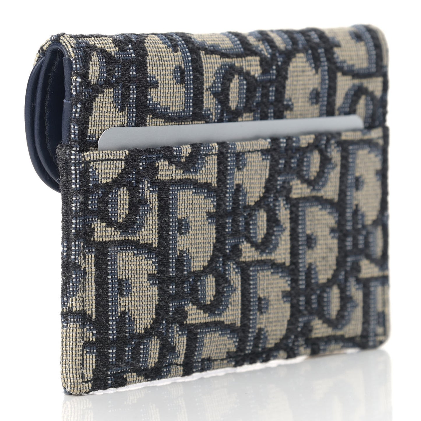 Oblique Saddle Card Holder Blue