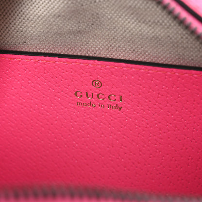 Gucci GG Supreme Monogram Textured Dollar Calfskin Web Ophidia Small Crossbody Bag Beige Ebony Fuchsia 6 of 10