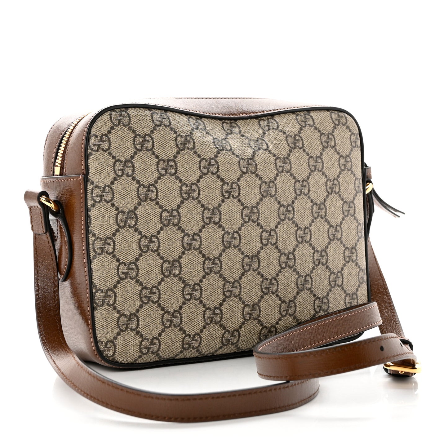 GG Supreme Monogram Small Horsebit 1955 Shoulder Bag Beige Brown Sugar