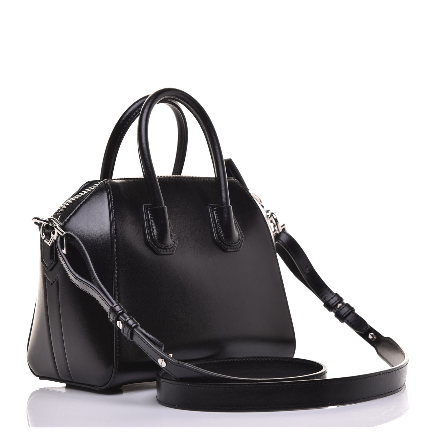 Shiny Lord Calfskin Mini Antigona Black