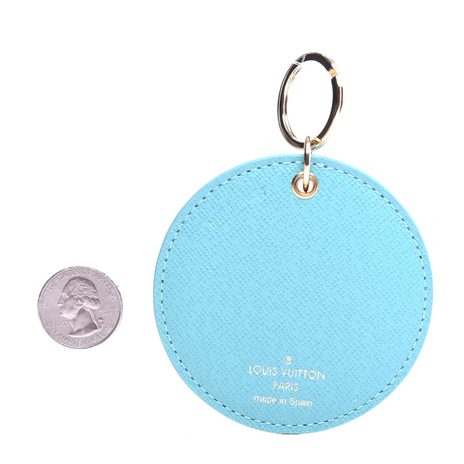 Louis Vuitton Monogram Illustre V Bag Charm Key Ring Turquoise 2 of 3