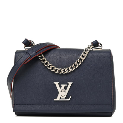 Louis Vuitton Calfskin Lockme II Chain Bag BB Marine Rouge 1 of 12