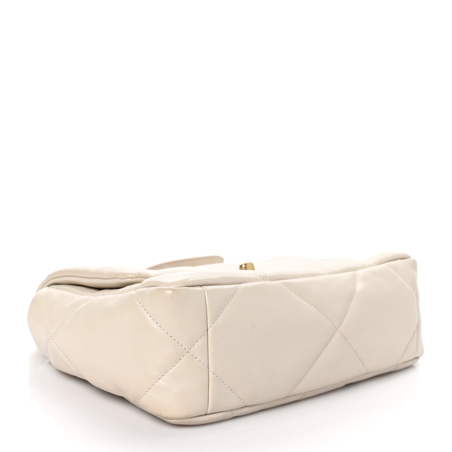 Goatskin Quilted Medium Chanel 19 Flap White