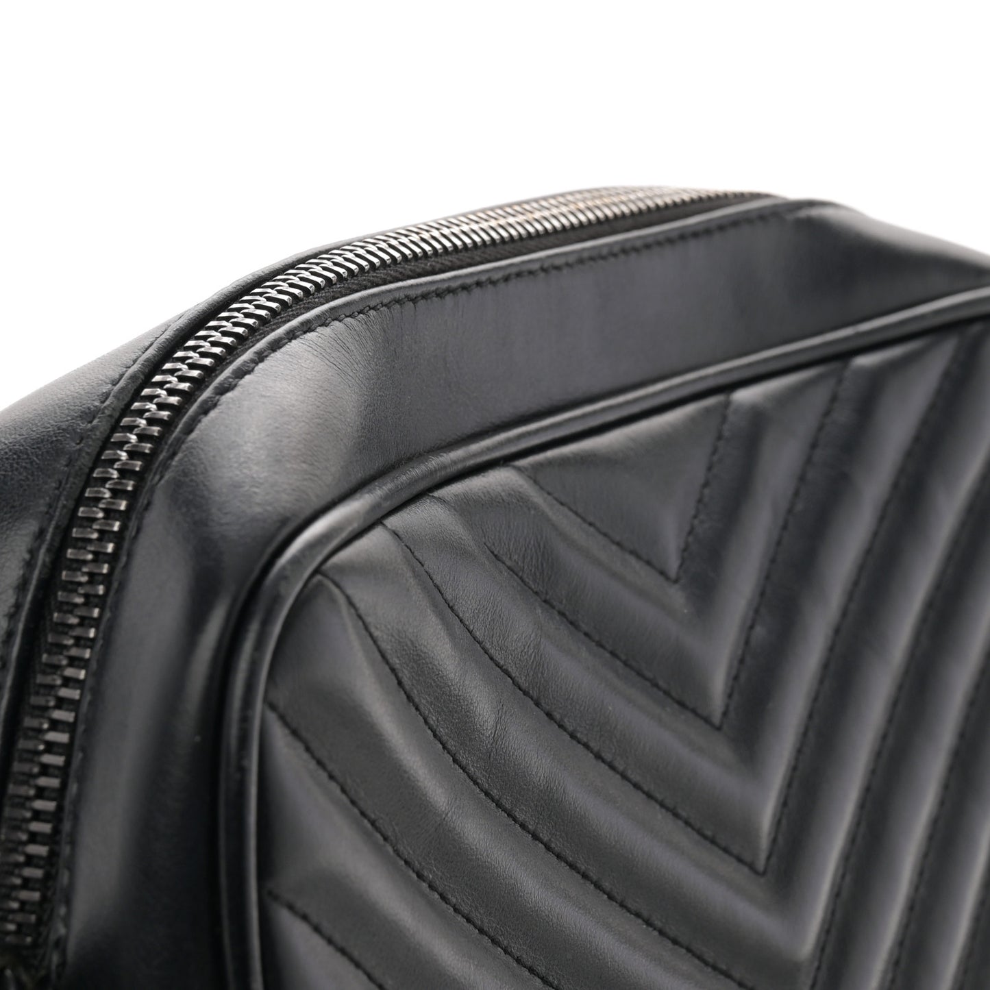 Calfskin Matelasse Monogram Monochrome Lou Camera Bag Black