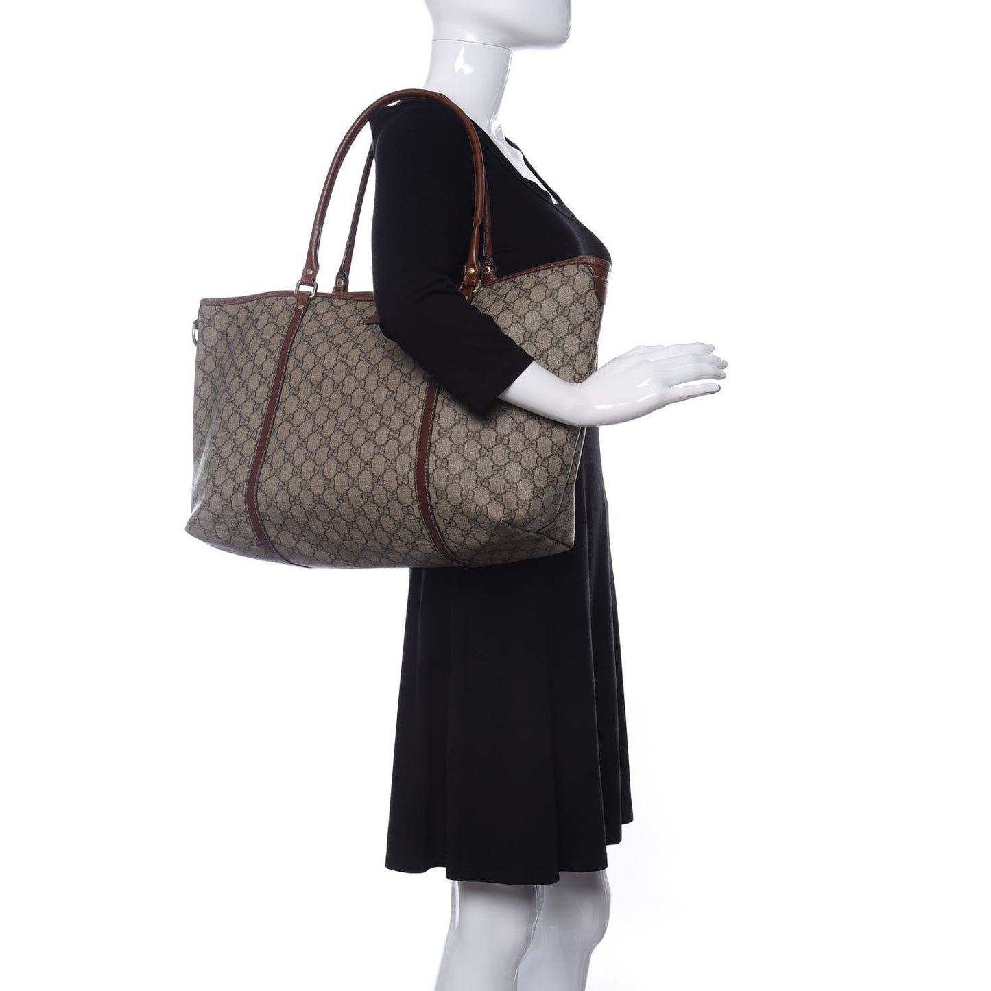 GG Plus Monogram Large Joy Tote Brown