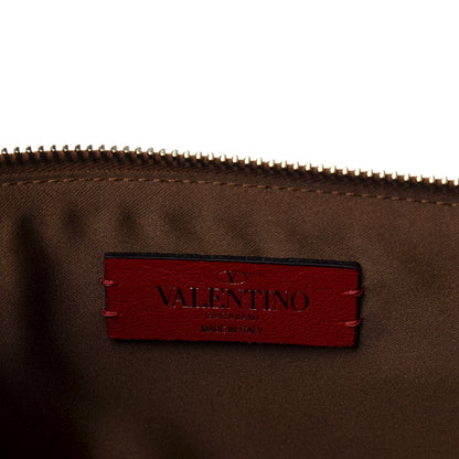 Valentino Garavani Calfskin Leopard Print City Safari Large Pouch Brown 6 of 8