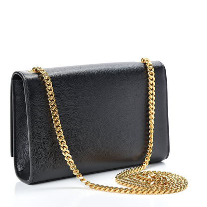 Saint Laurent Grain De Poudre Small Monogram Kate Satchel Black 2 of 12