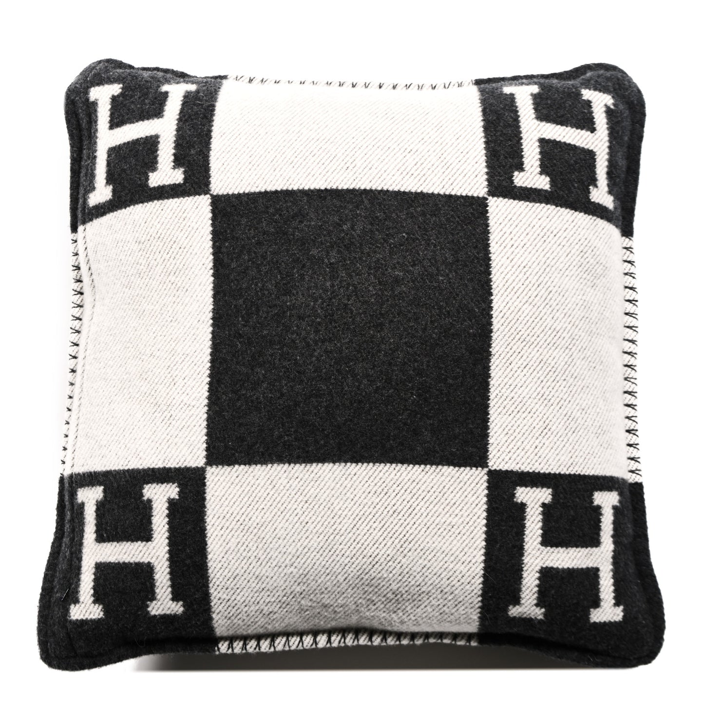 Wool Cashmere Avalon Pillow PM Ecru Gris Fonce