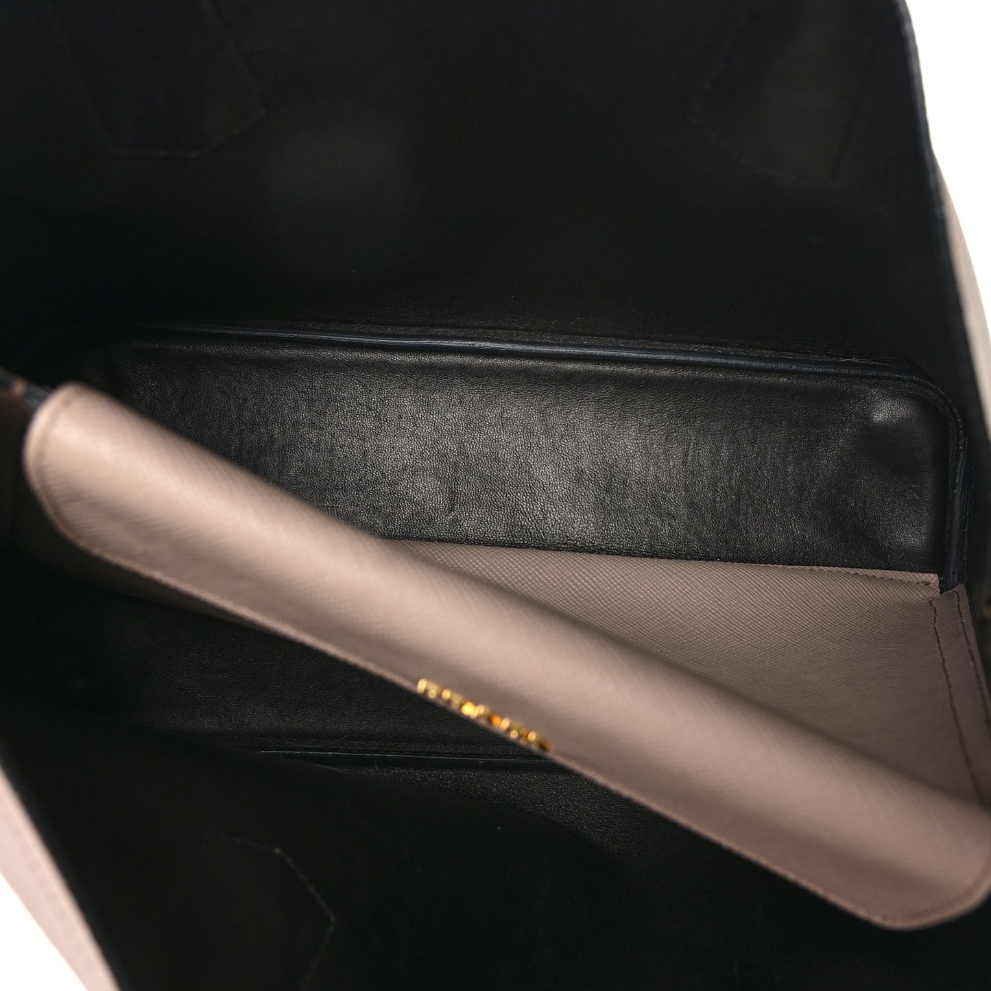 Saffiano Cuir Small Double Bag Cammeo Black