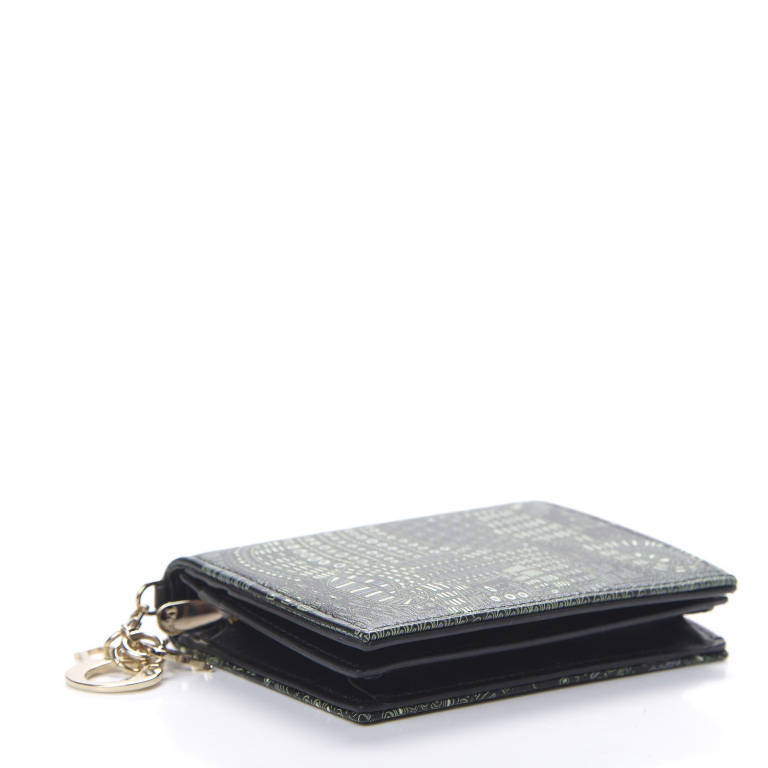Christian Dior Printed Calfskin Animals Medium Wallet Green Multicolor 3 of 6