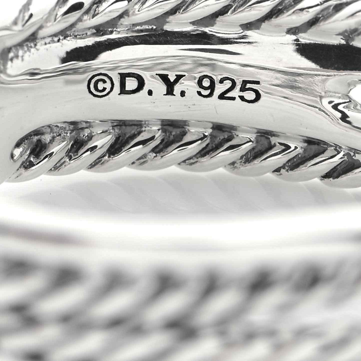 Sterling Silver Diamond X Crossover Ring 56 7.5