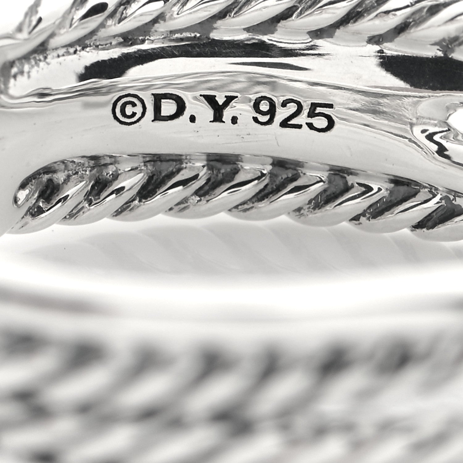 David Yurman Sterling Silver Diamond X Crossover Ring 56 7.5 4 of 4
