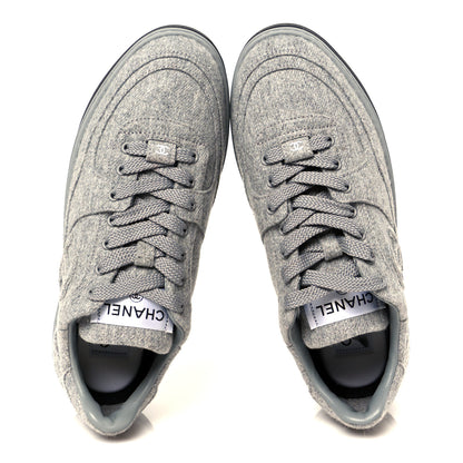 Chanel Wool Mixed Fibers Womens CC Sneakers 36 Light Grey 2 of 11