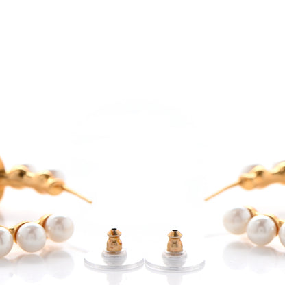 Chanel Pearl CC More Is More Small Hoop Earrings Gold 3 of 6