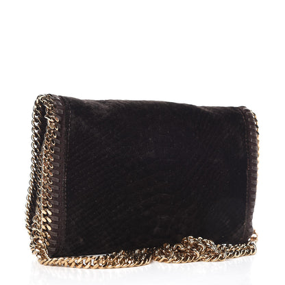 Stella McCartney Velvet Python Embossed Falabella Crossbody Bag Bronze 4 of 8