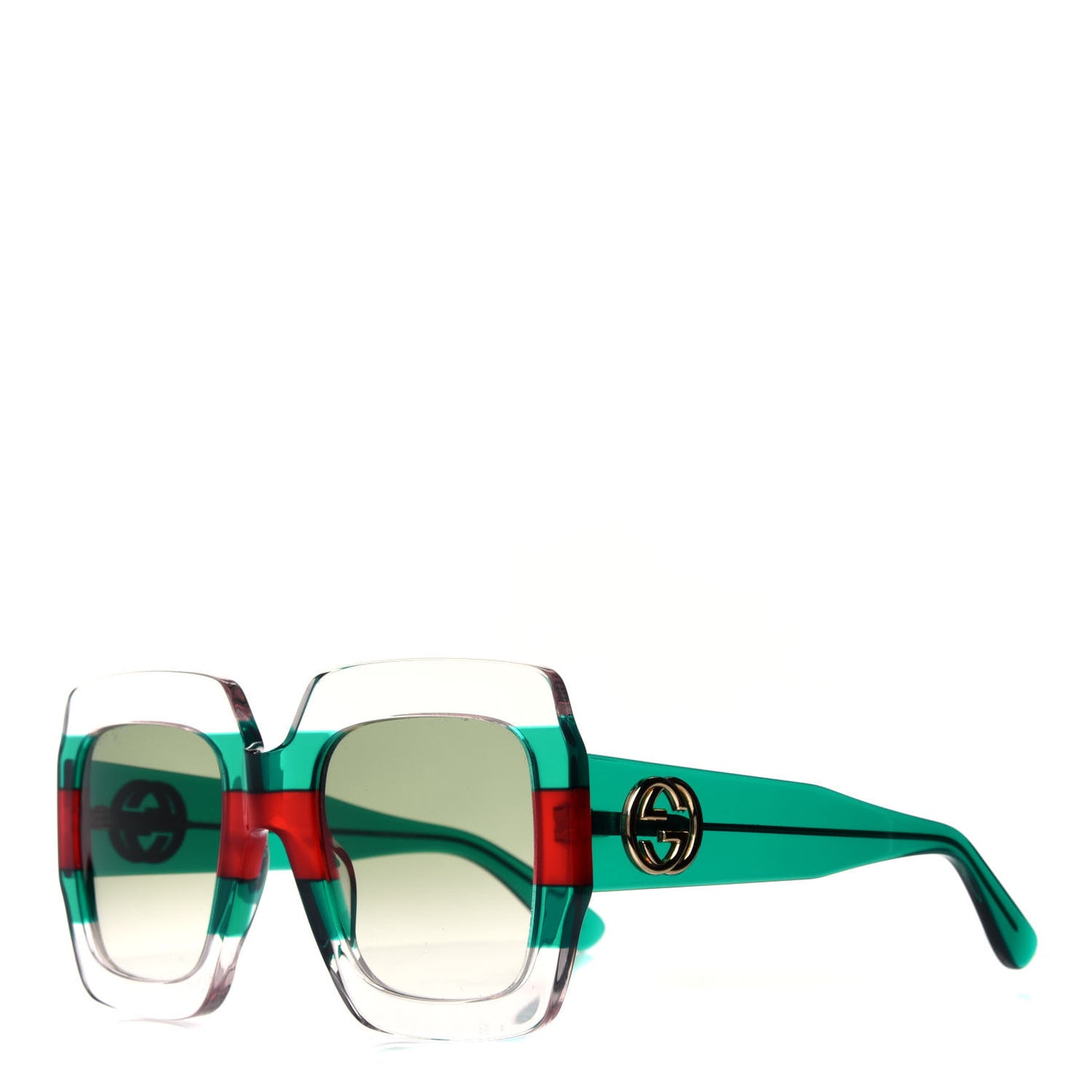 Square Web Frame GG0178S Sunglasses Green Red