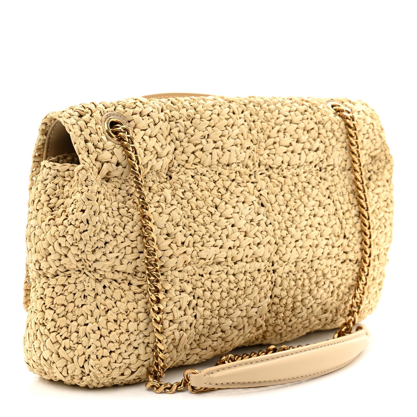Raffia Monogram Medium Jamie Natural Avorio