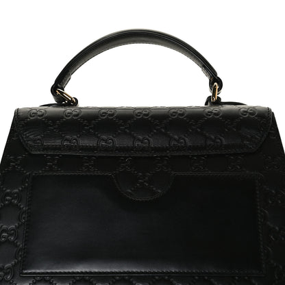 Gucci Guccissima Signature Small Padlock Top Handle Bag Black 18 of 18