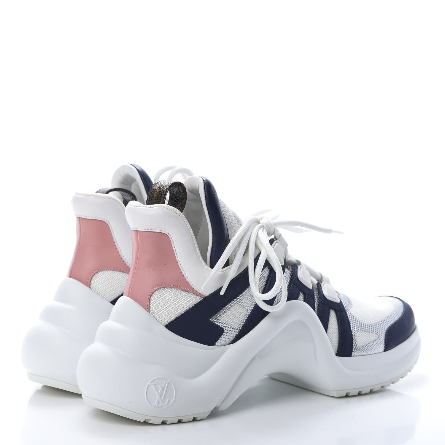 Louis Vuitton Calfskin Technical Nylon LV Archlight Sneaker 41 White Blue Pink 4 of 7