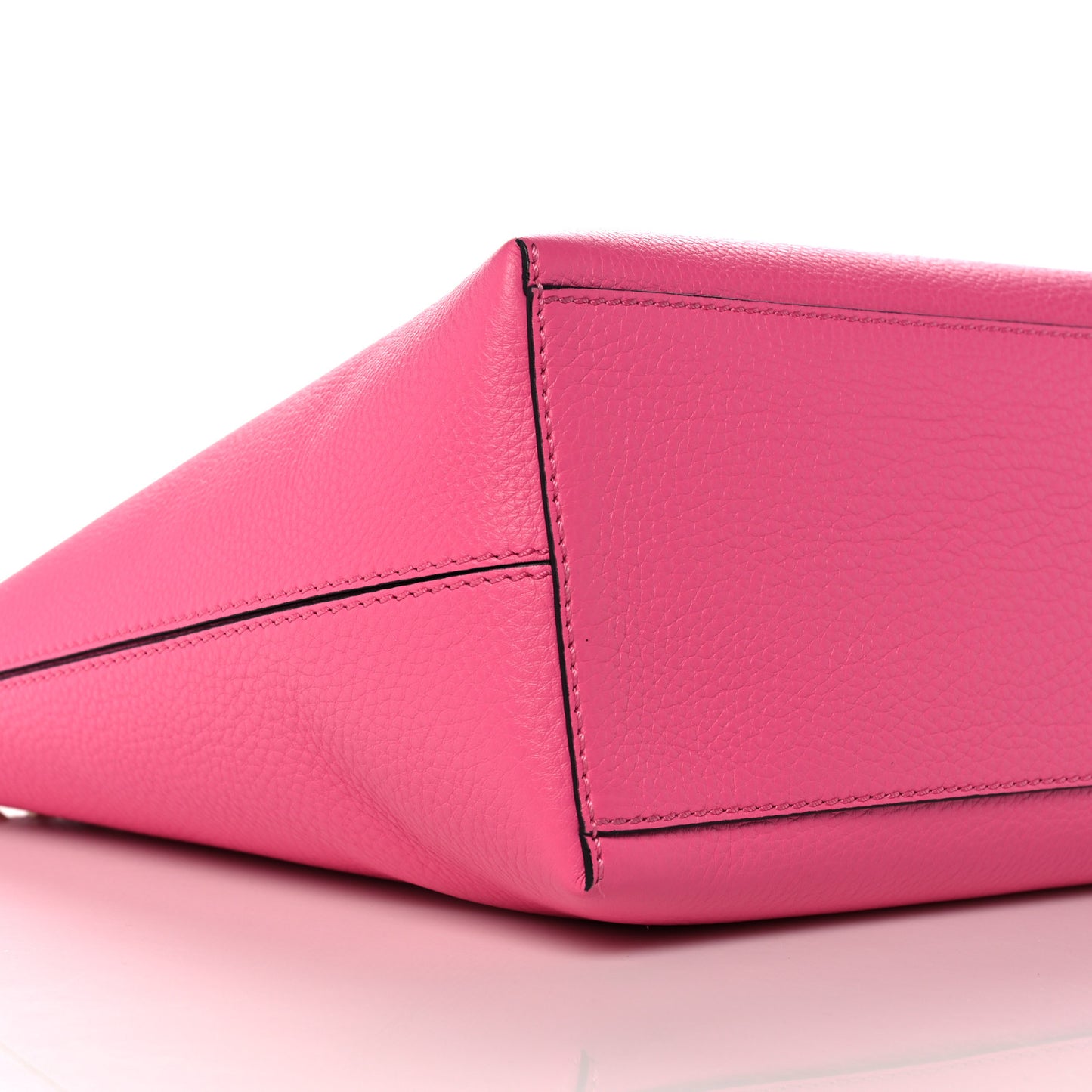 Grained Calfskin Rockstud Shoulder Tote Feminine Pink