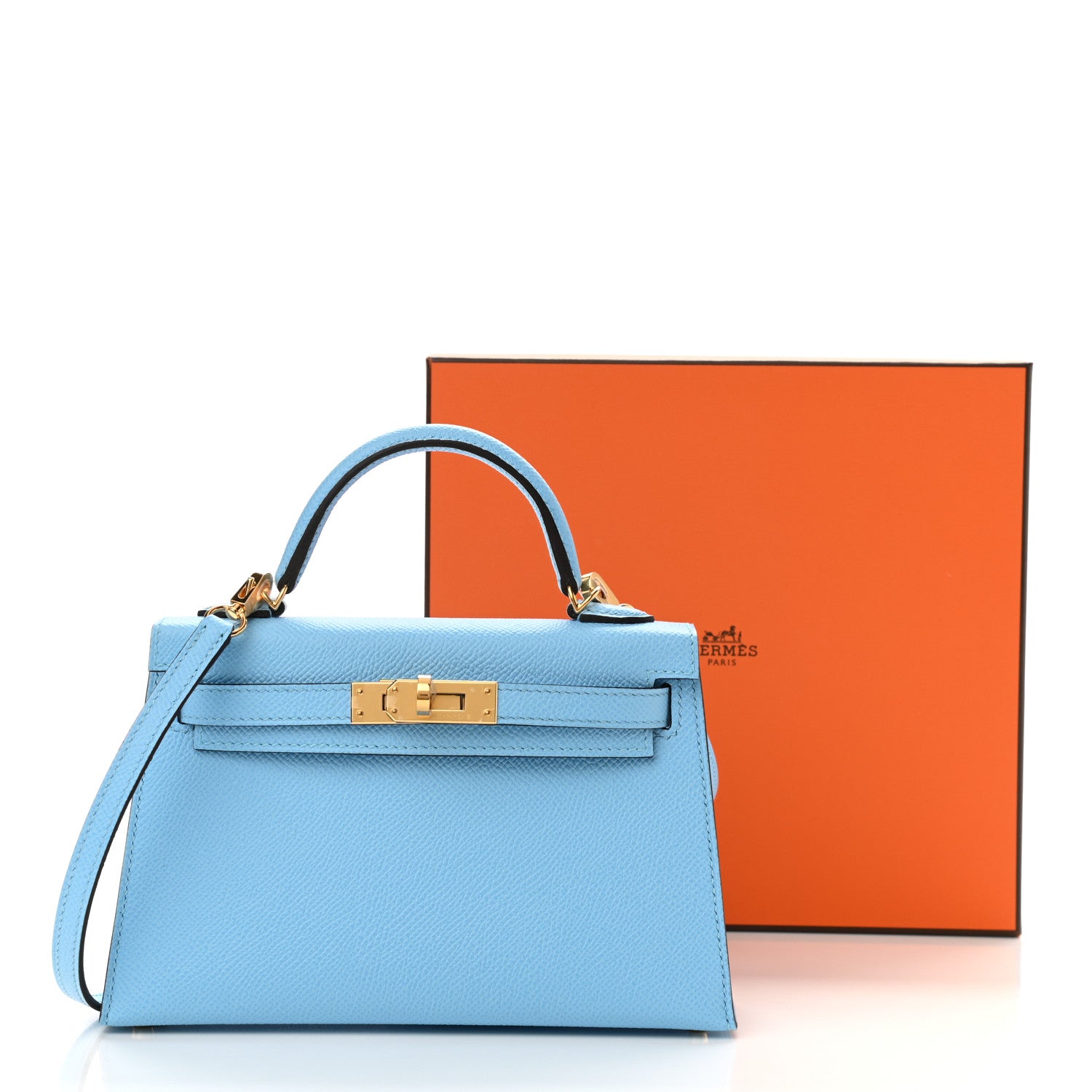 Hermes Epsom Mini Kelly Sellier 20 Celeste 11 of 11