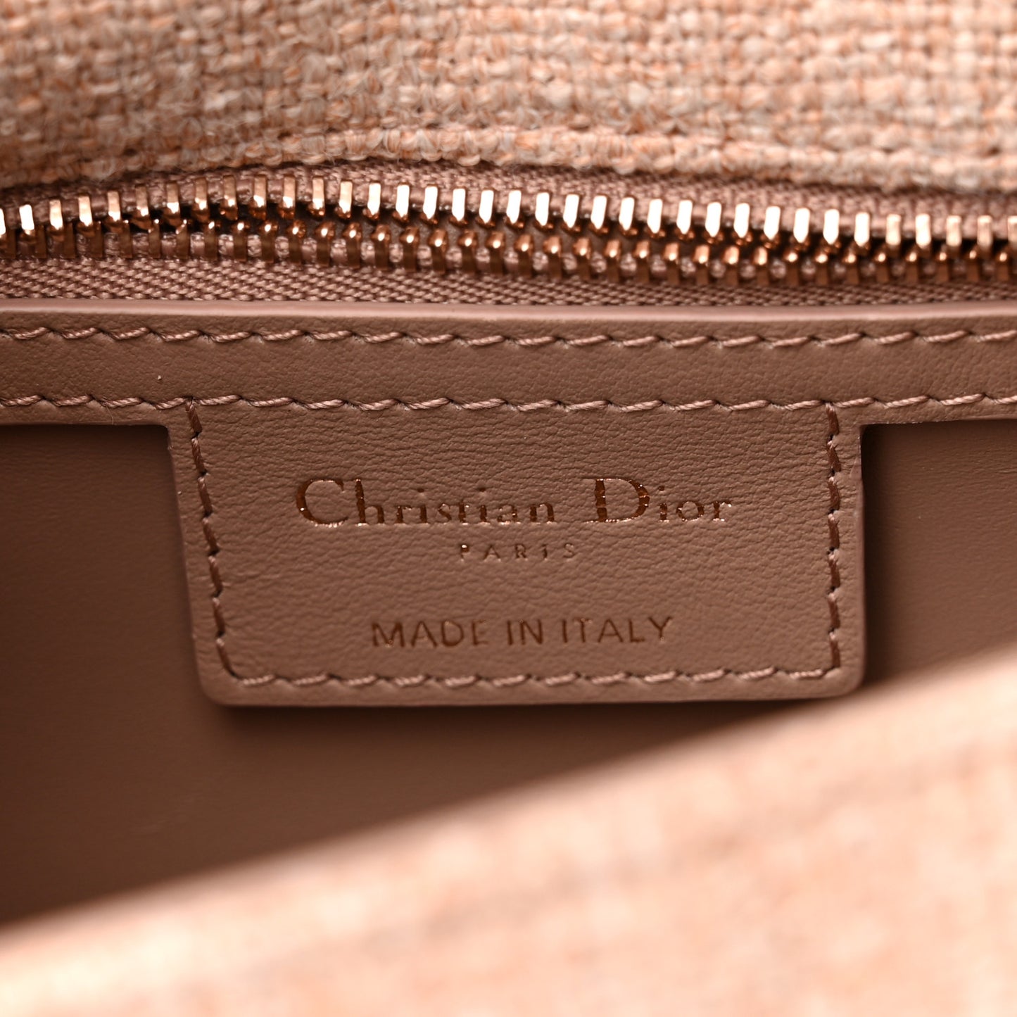 Linen Macrocannage Small Caro Bag Rose