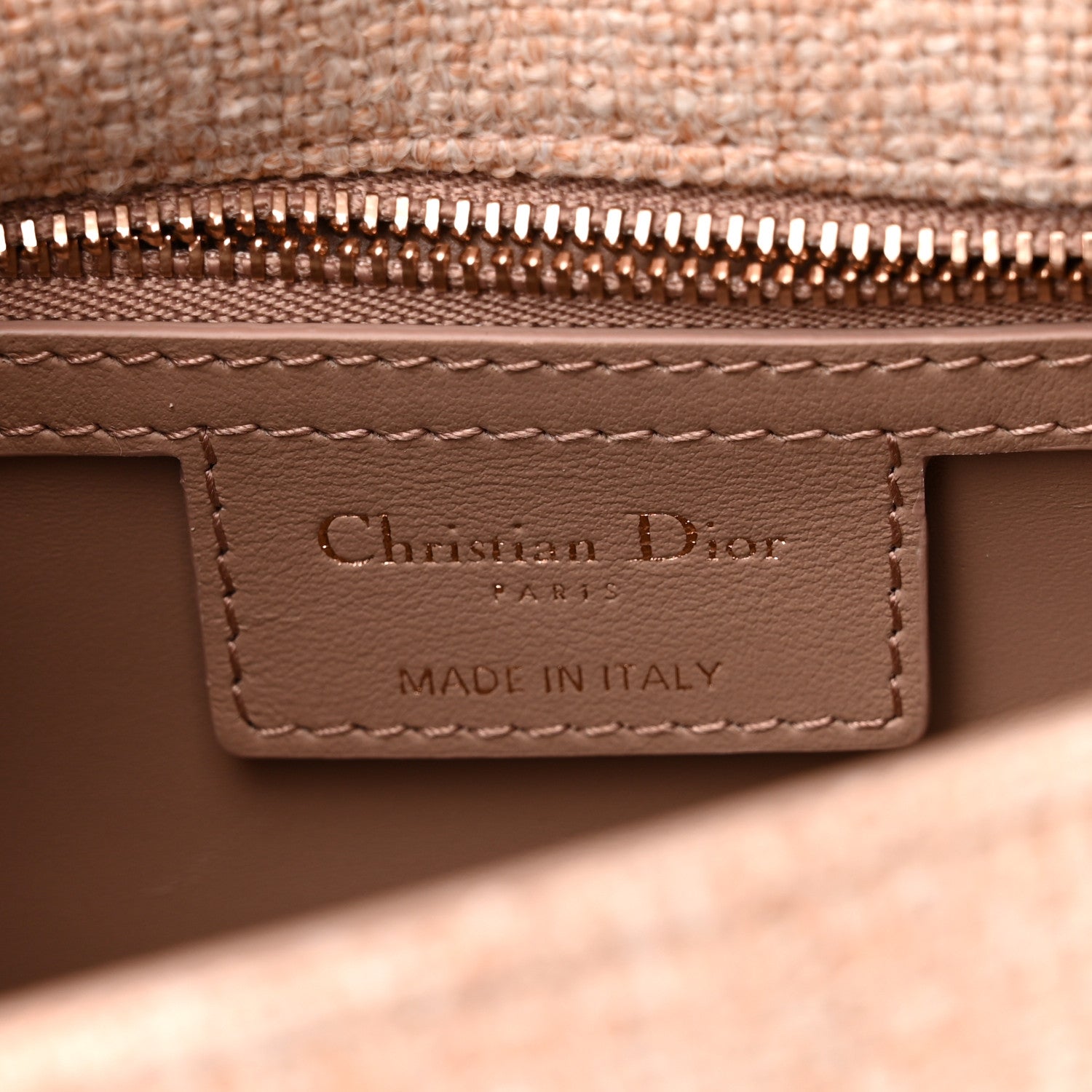 Christian Dior Linen Macrocannage Small Caro Bag Rose 6 of 10
