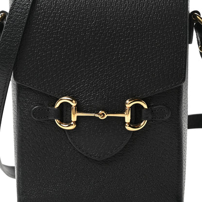 Gucci Dollar Calfskin Vertical Horsebit 1955 Crossbody Bag Black 13 of 17
