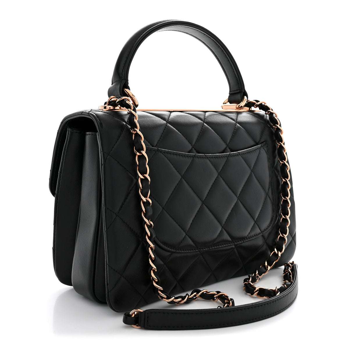 Chanel Lambskin Quilted Small Trendy CC Dual Handle Flap Bag Black 3 of 10